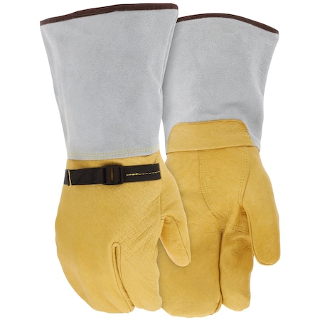Mcr Safety Gloves, Pig 2 finger mitt Wool Lined, XL, 12PK 49653XL